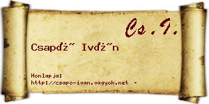 Csapó Iván névjegykártya