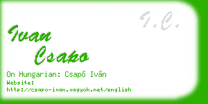 ivan csapo business card